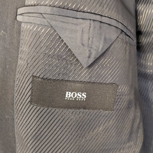 Hugo Boss Dark Navy Virgin Wool Blazer PTP 22" Size 44 Regular - Picture 4 of 7